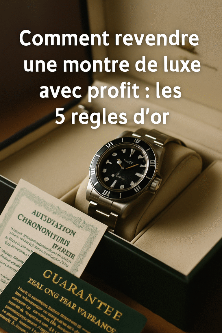Comment revendre une montre de luxe avec profit